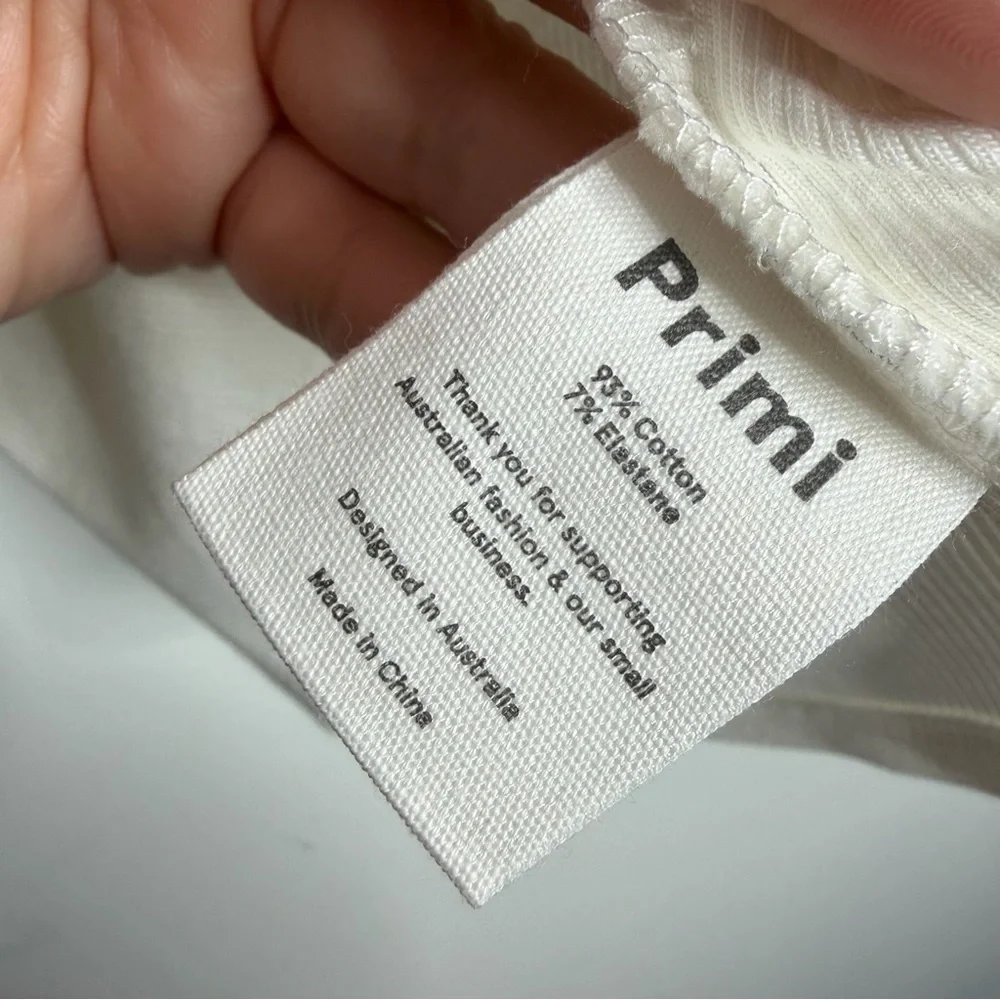 NWT Primi Carina Long Sleeves Ribbed Tee‎ Small Scandinavian Minimalist Layering